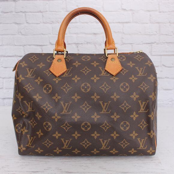 Louis Vuitton Speedy 30 Monogram Satchel Purse Brown Handbag Large Tote A5368 - Picture 1 of 9